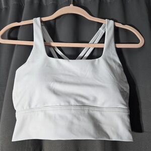Women's Light Gray Strappy Back Sports Bra — Supportive Everyday Activewear